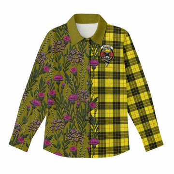 MacLeod (McLeod) Family Crest Tartan Women Casual Shirt Scottish Thistle Flower Pattern Half Style - Tartan Vibes Clothing