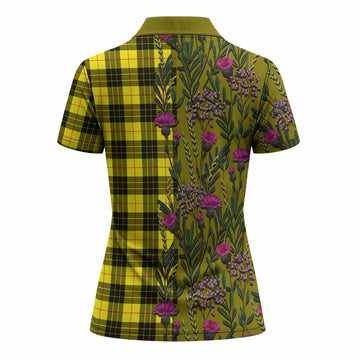 MacLeod (McLeod) Family Crest Tartan Women Polo Shirt Scottish Thistle Flower Pattern Half Style