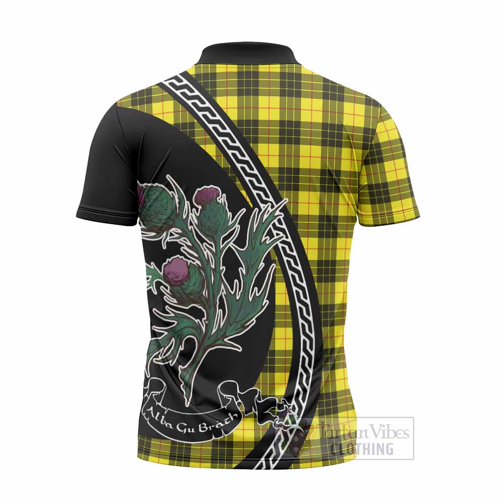 MacLeod (McLeod) Family Crest Tartan Zipper Polo Shirt Alba Thistle Inspired - Tartan Vibes Clothing