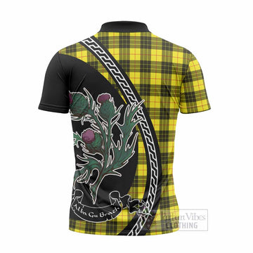 MacLeod (McLeod) Family Crest Tartan Zipper Polo Shirt Alba Thistle Inspired