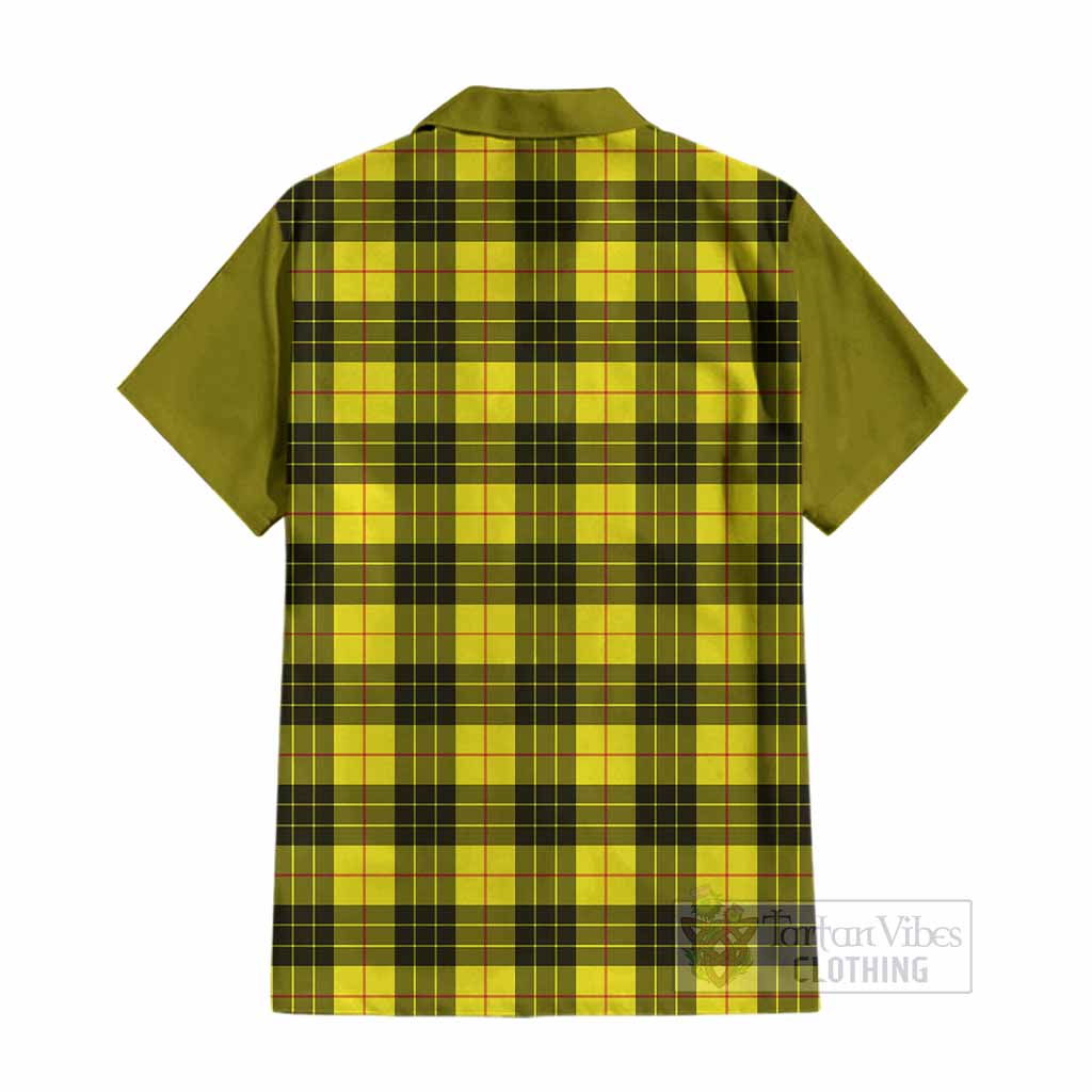 MacLeod (McLeod) Tartan Accent Cotton Hawaiian Shirt with Family Crest