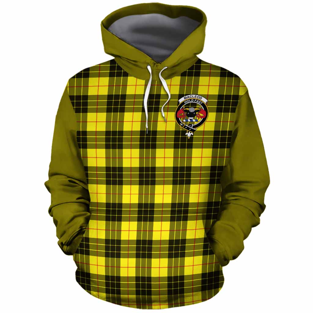 MacLeod (McLeod) Tartan Accent Cotton Hoodie with Family Crest