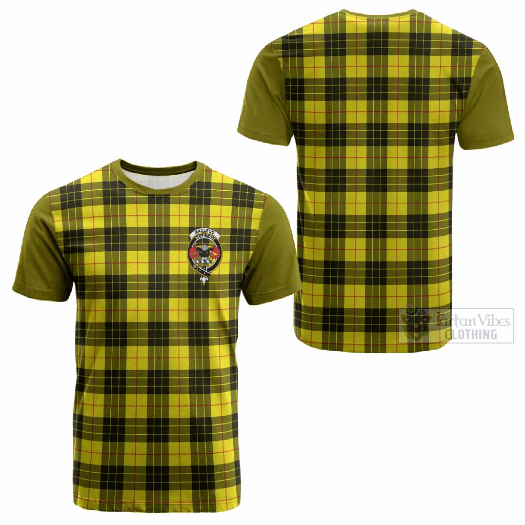 MacLeod (McLeod) Tartan Accent Cotton T-shirt with Family Crest