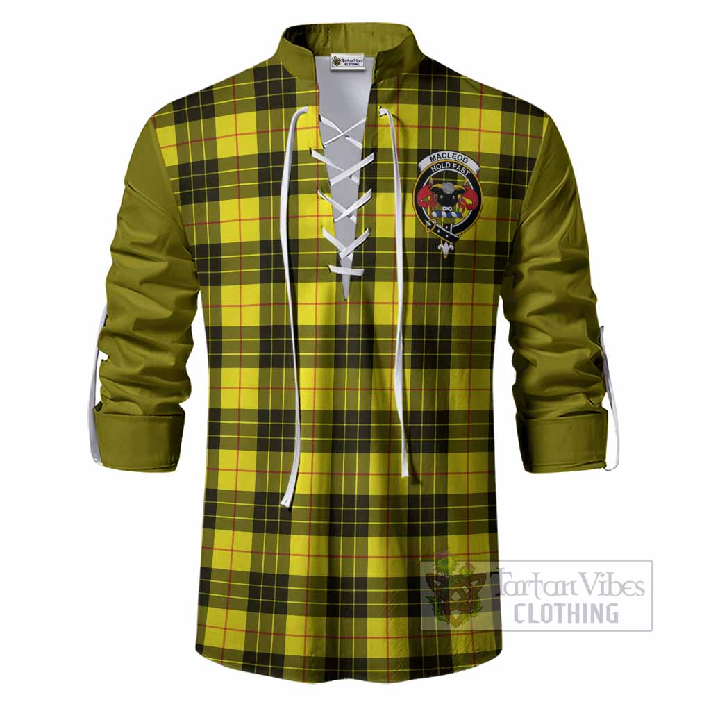 MacLeod (McLeod) Tartan Accent Ghillie Shirt with Family Crest
