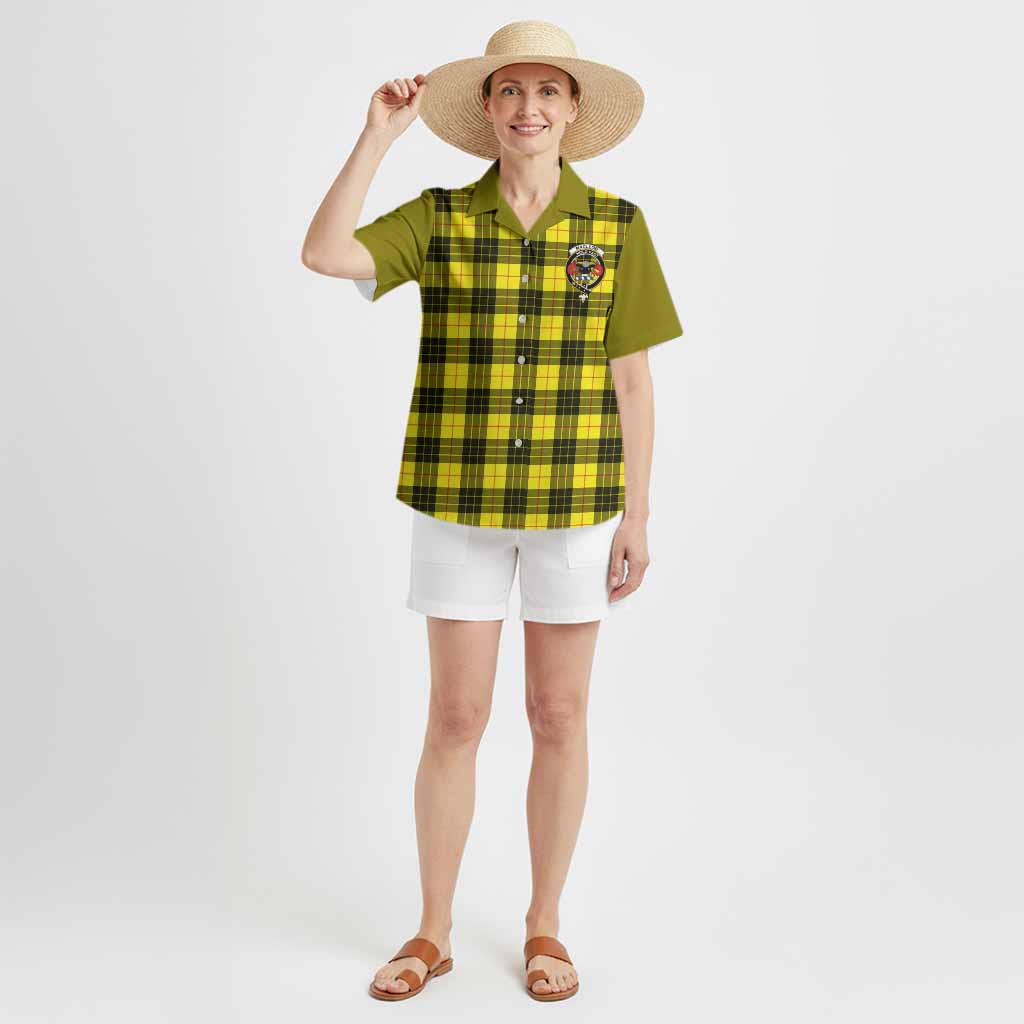 MacLeod (McLeod) Tartan Accent Hawaiian Shirt with Family Crest