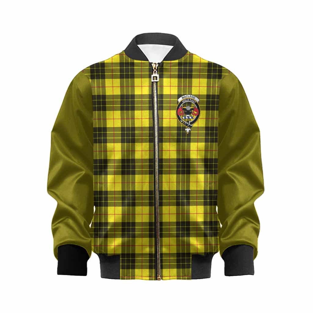 MacLeod (McLeod) Tartan Accent Kid Bomber Jacket with Family Crest