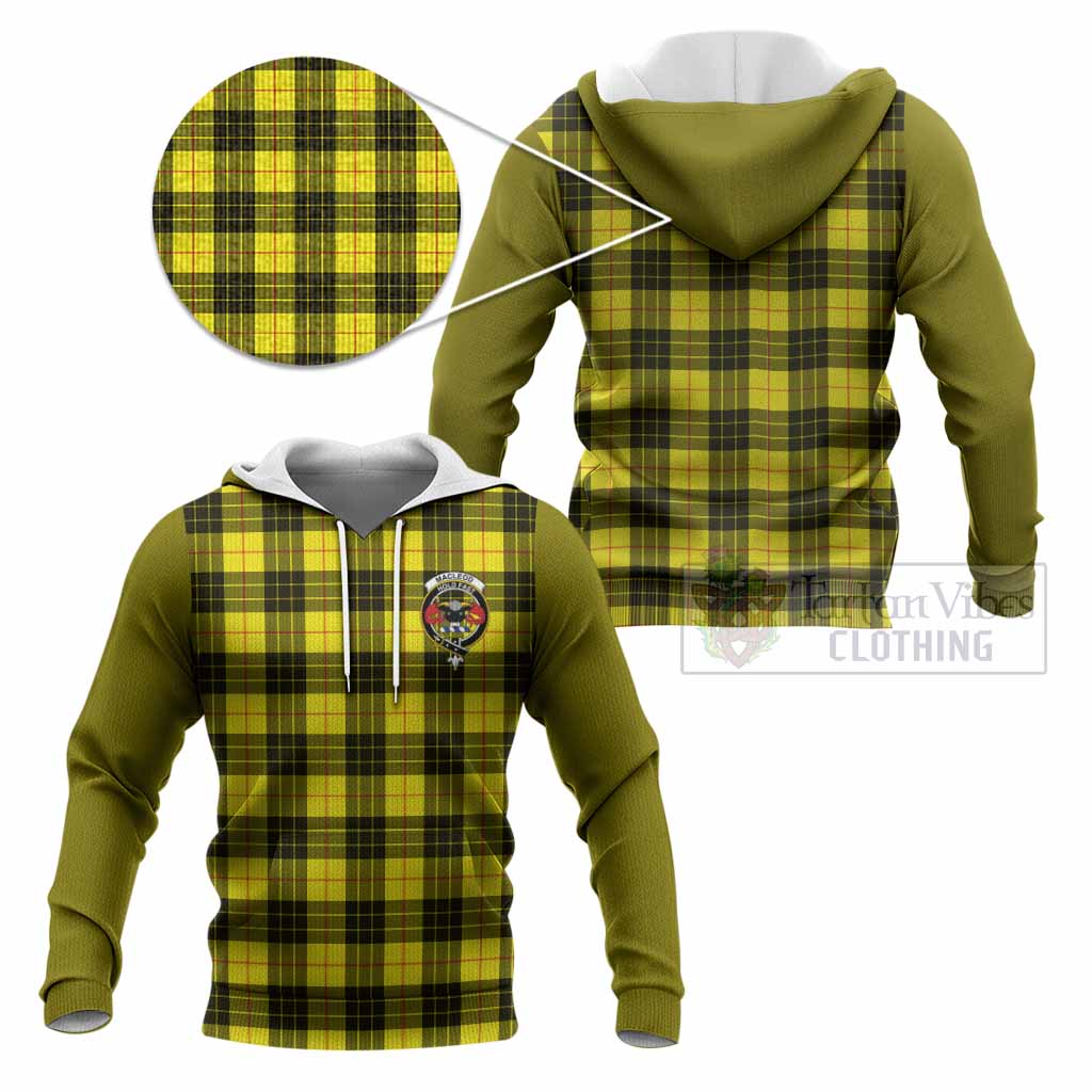 MacLeod (McLeod) Tartan Accent Knitted Hoodie with Family Crest