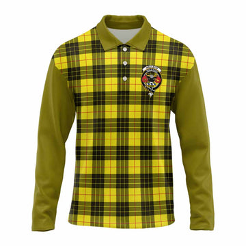 MacLeod (McLeod) Tartan Accent Long Sleeve Polo Shirt with Family Crest