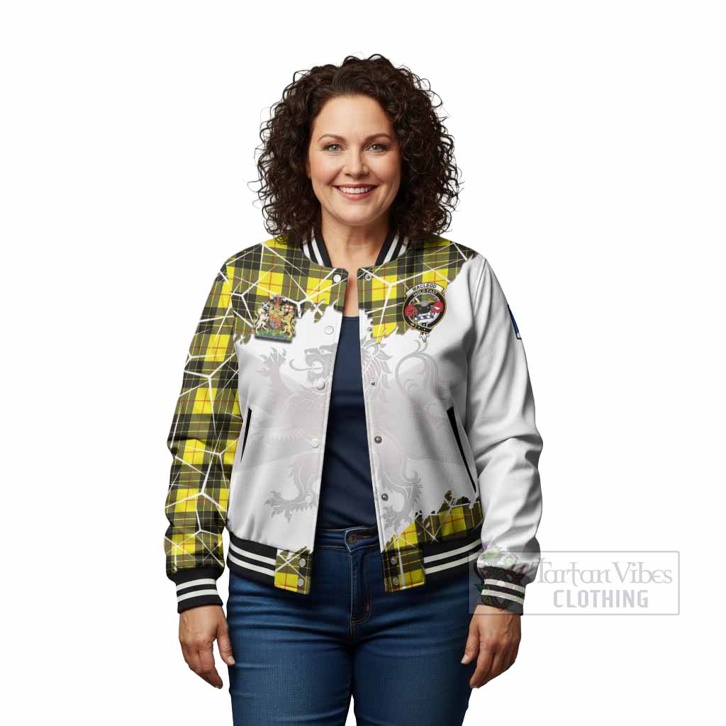 MacLeod (McLeod) Tartan Baseball Jacket with Family Crest and Lion Rampant Grunge Style