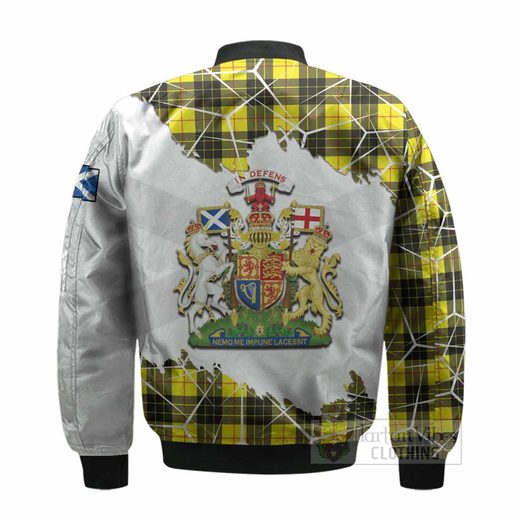 MacLeod (McLeod) Tartan Bomber Jacket with Family Crest and Lion Rampant Grunge Style