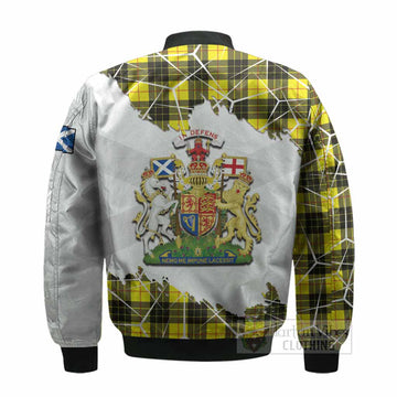 MacLeod (McLeod) Tartan Bomber Jacket with Family Crest and Lion Rampant Grunge Style