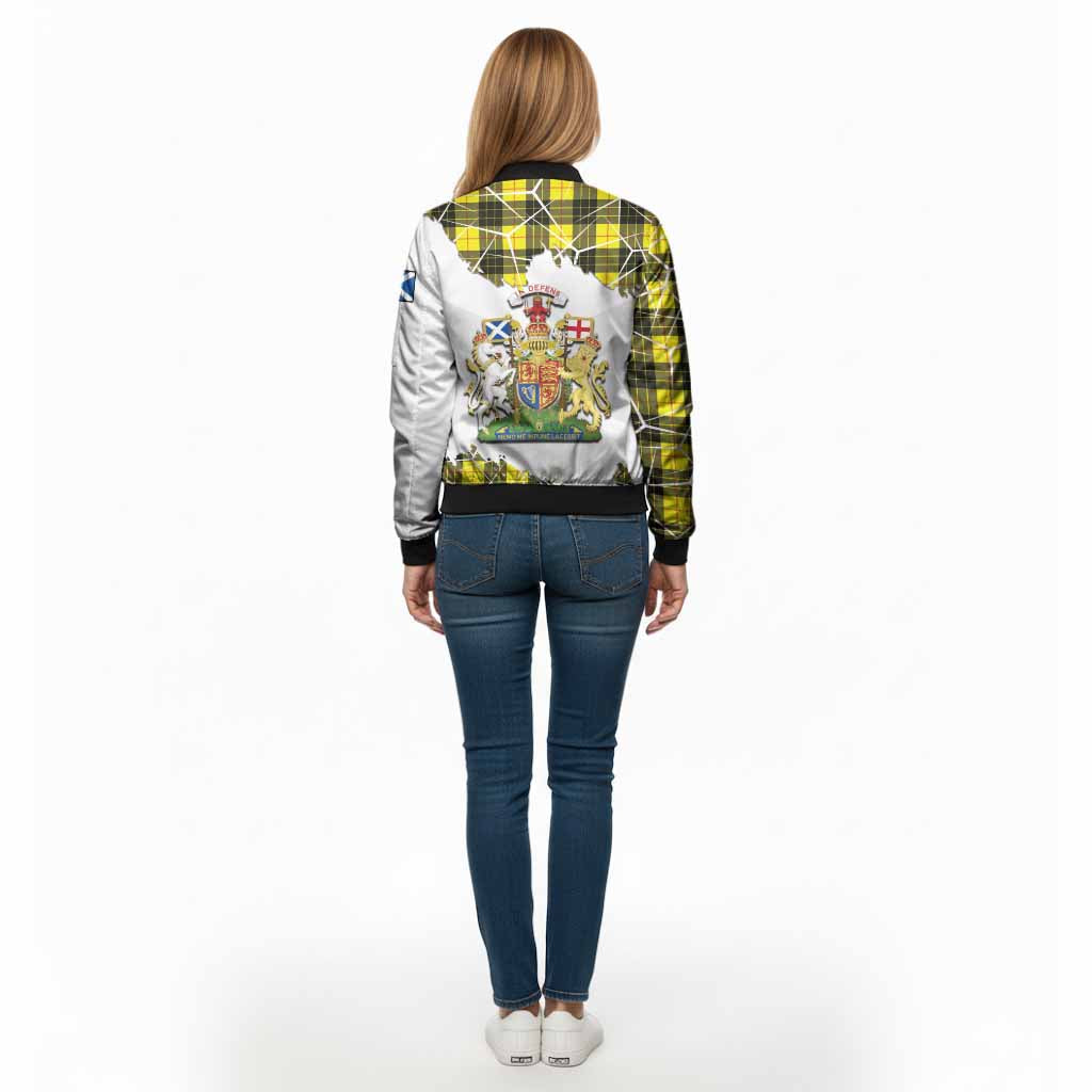 MacLeod (McLeod) Tartan Bomber Jacket with Family Crest and Lion Rampant Grunge Style