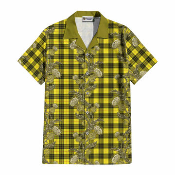 MacLeod (McLeod) Tartan Cotton Hawaiian Shirt Seamless Scottish Thistle Flowers