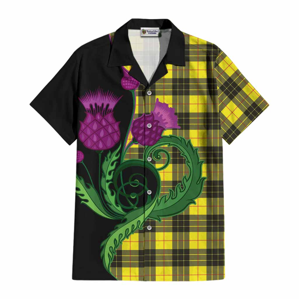 MacLeod (McLeod) Tartan Cotton Hawaiian Shirt Traditional Scottish Thistle