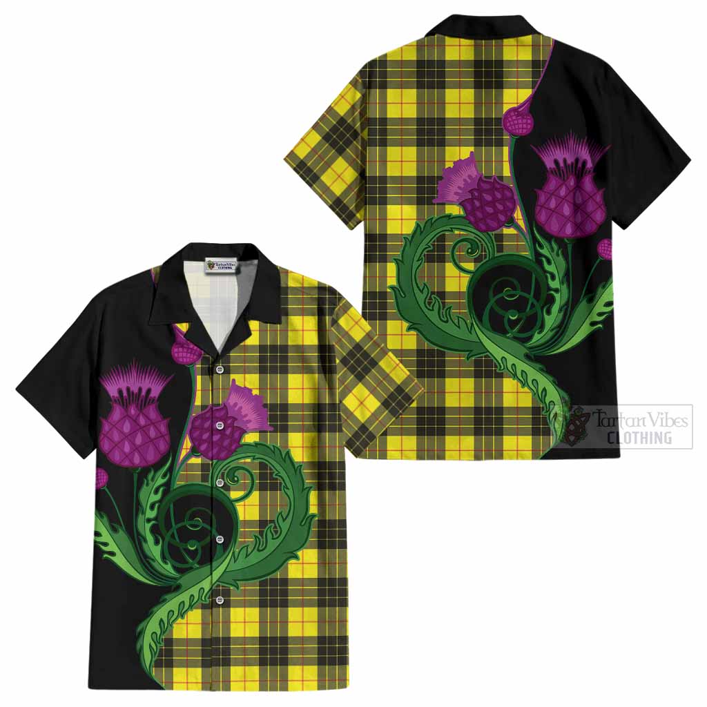MacLeod (McLeod) Tartan Cotton Hawaiian Shirt Traditional Scottish Thistle