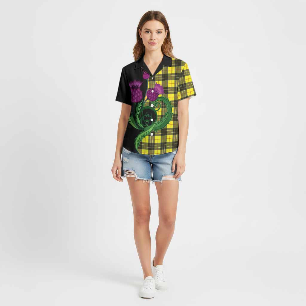 MacLeod (McLeod) Tartan Cotton Hawaiian Shirt Traditional Scottish Thistle