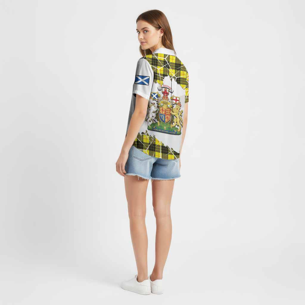 MacLeod (McLeod) Tartan Cotton Hawaiian Shirt with Family Crest and Lion Rampant Grunge Style