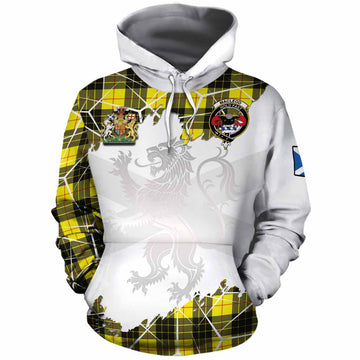MacLeod (McLeod) Tartan Cotton Hoodie with Family Crest and Lion Rampant Grunge Style