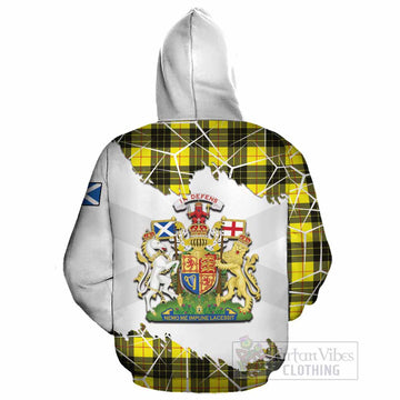 MacLeod (McLeod) Tartan Cotton Hoodie with Family Crest and Lion Rampant Grunge Style