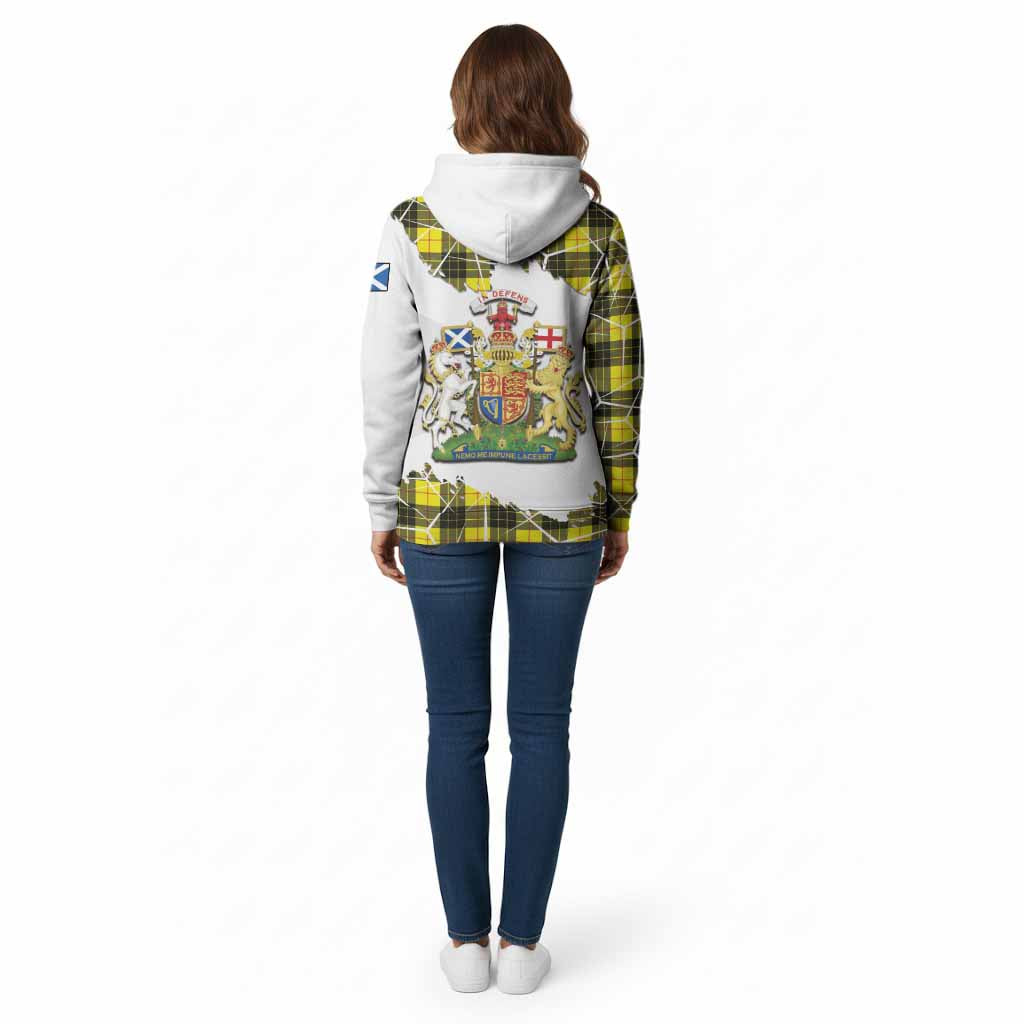 MacLeod (McLeod) Tartan Cotton Hoodie with Family Crest and Lion Rampant Grunge Style