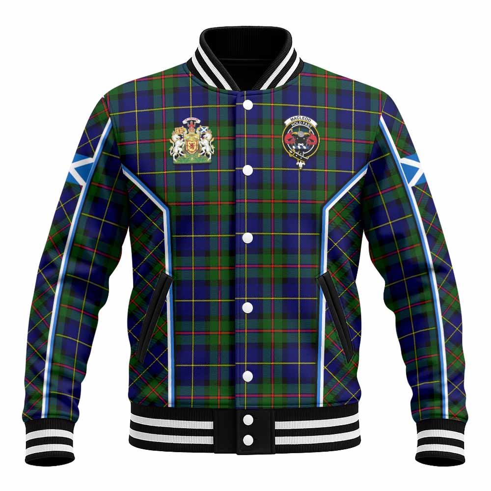 MacLeod (McLeod) Tartan Crest Baseball Jacket Scotland Coat of Arm Flag Style - Tartan Vibes Clothing