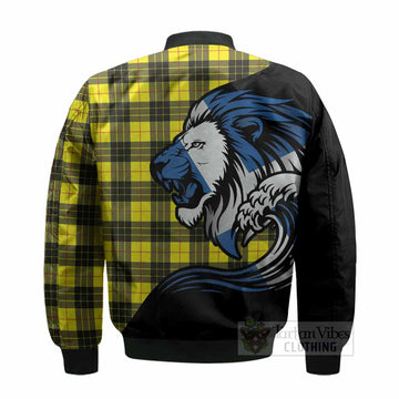 MacLeod (McLeod) Tartan Crest Bomber Jacket Scottish Golden Lions Wave Flow