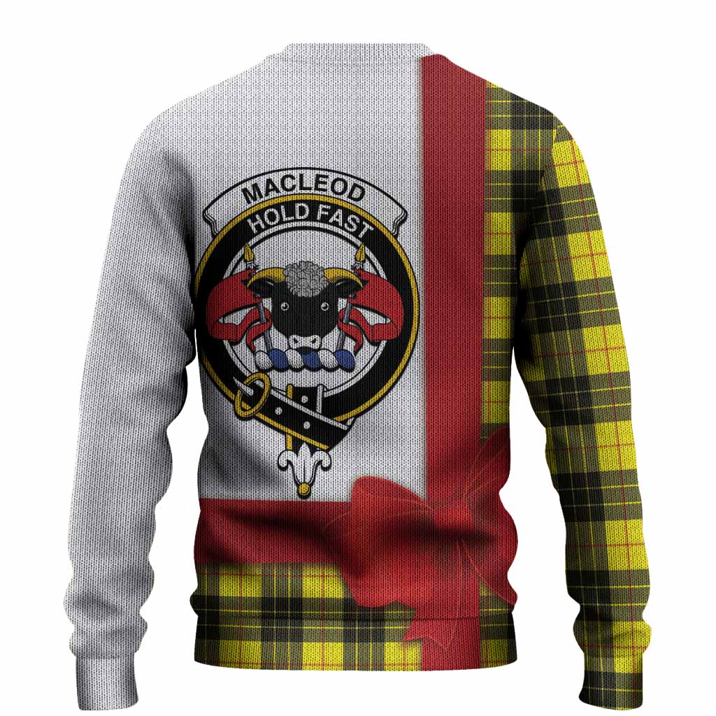 MacLeod (McLeod) Tartan Crest Christmas Christmas Ugly Sweater Highland Cow Bagpipes Coquette Bow Style