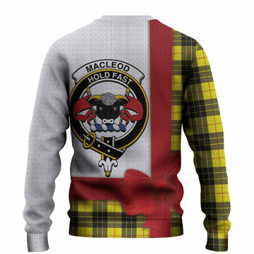 MacLeod (McLeod) Tartan Crest Christmas Christmas Ugly Sweater Highland Cow Bagpipes Coquette Bow Style