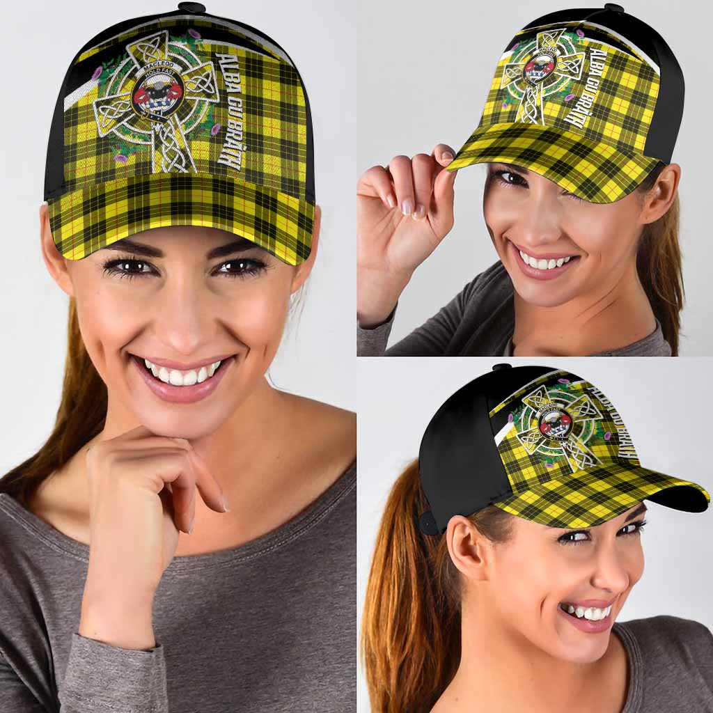 MacLeod (McLeod) Tartan Crest Classic Cap Scottish Thistle Celtic Cross Alba Gu Brath