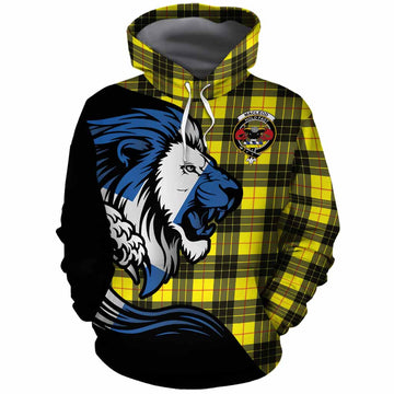 MacLeod (McLeod) Tartan Crest Cotton Hoodie Scottish Golden Lions Wave Flow