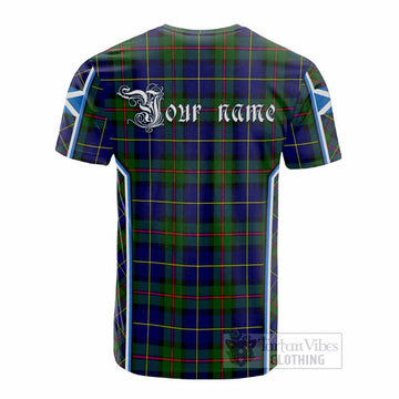 MacLeod (McLeod) Tartan Crest Cotton T-shirt Scotland Coat of Arm Flag Style