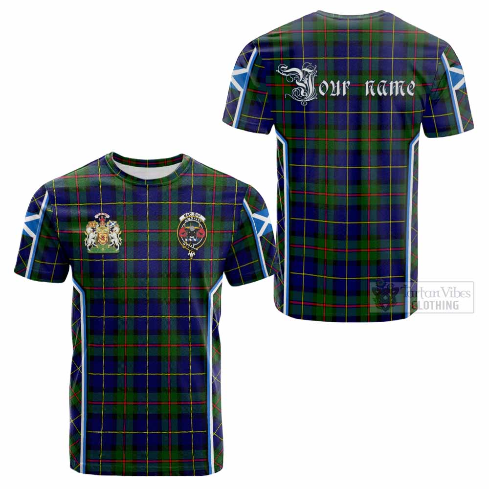 MacLeod (McLeod) Tartan Crest Cotton T-shirt Scotland Coat of Arm Flag Style - Tartan Vibes Clothing