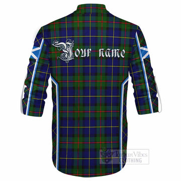 MacLeod (McLeod) Tartan Crest Ghillie Kilt Shirt Scotland Coat of Arm Flag Style