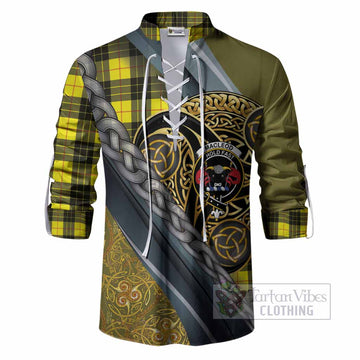 MacLeod (McLeod) Tartan Crest Ghillie Shirt Scottish Triskele Celtic