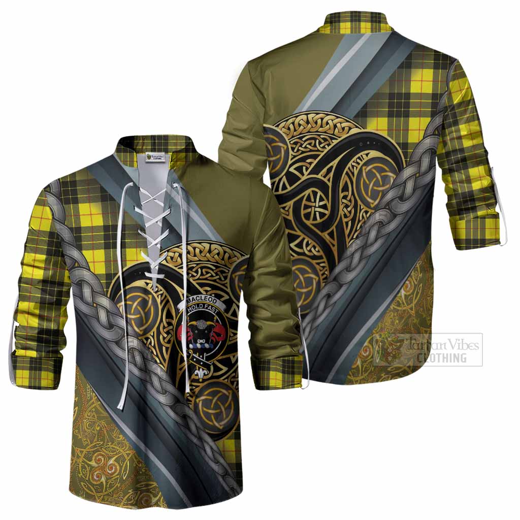 MacLeod (McLeod) Tartan Crest Ghillie Shirt Scottish Triskele Celtic