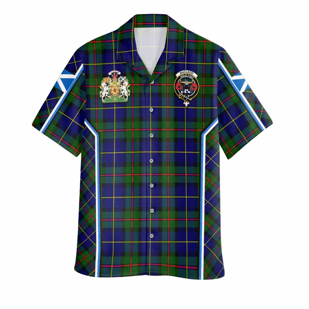 MacLeod (McLeod) Tartan Crest Hawaiian Shirt Scotland Coat of Arm Flag Style - Tartan Vibes Clothing