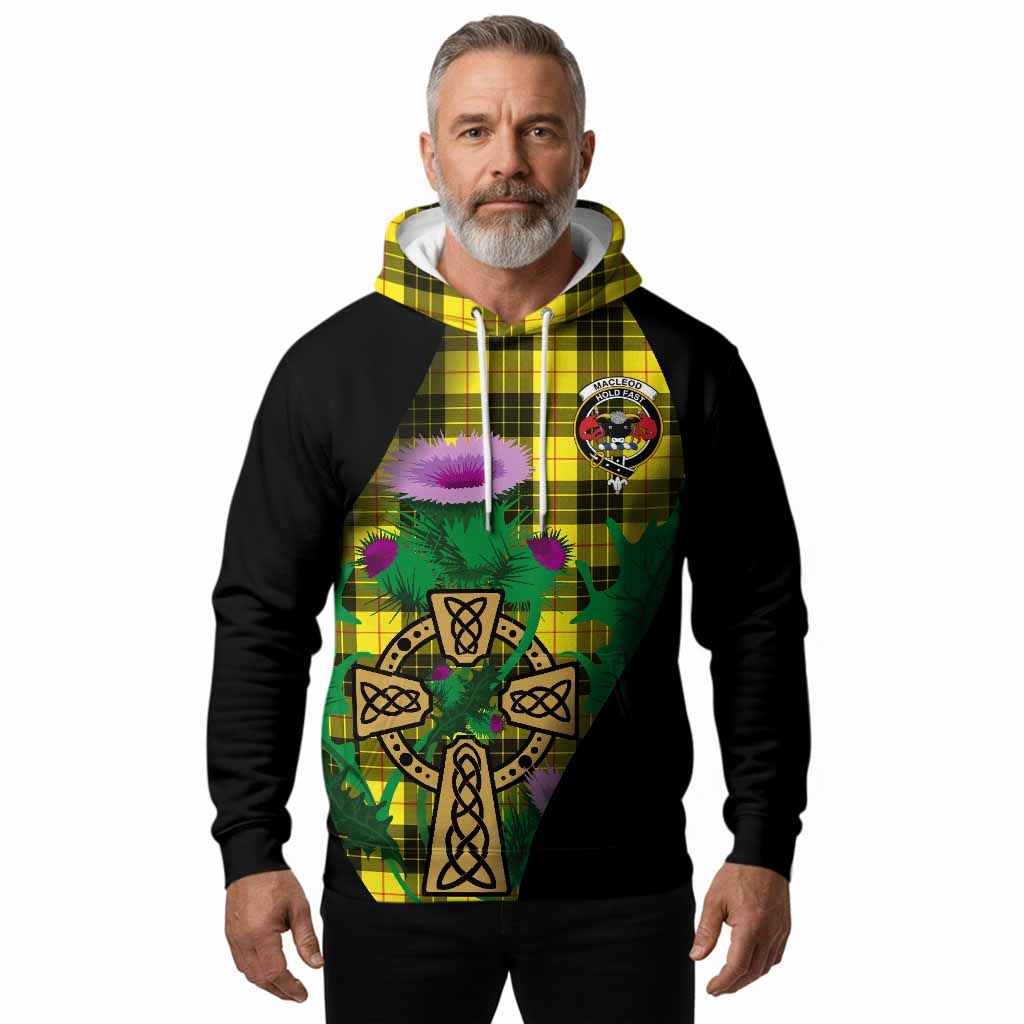 MacLeod (McLeod) Tartan Crest Hoodie Celtic Cross Thistle Flowers