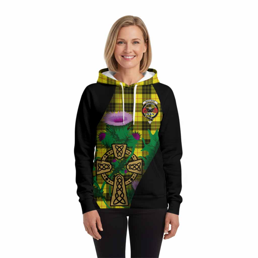 MacLeod (McLeod) Tartan Crest Hoodie Celtic Cross Thistle Flowers