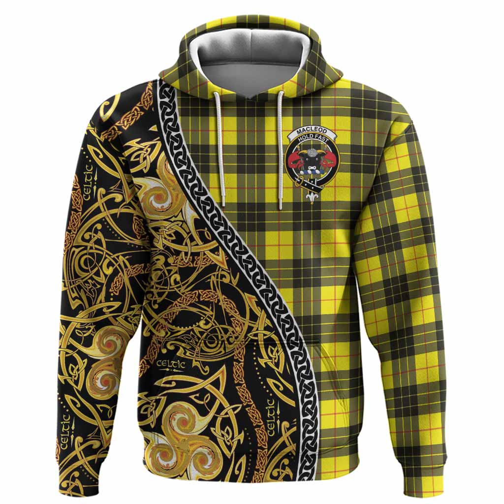 MacLeod (McLeod) Tartan Crest Hoodie Celtic Knot and Triple Trickle Spiral Symbols