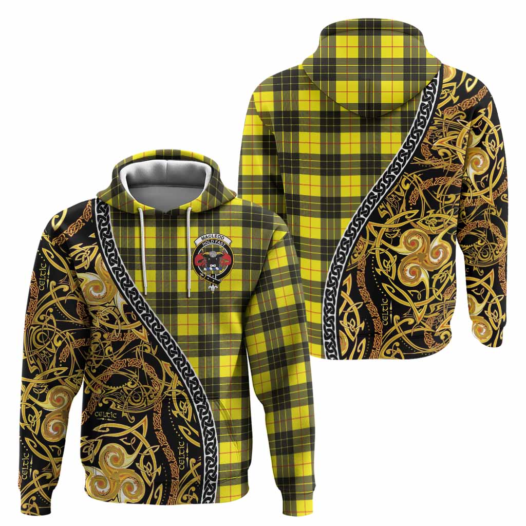 MacLeod (McLeod) Tartan Crest Hoodie Celtic Knot and Triple Trickle Spiral Symbols