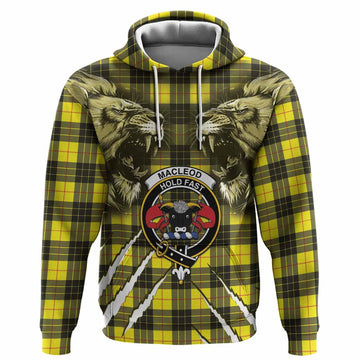 MacLeod (McLeod) Tartan Crest Hoodie Ferocious Lion Style