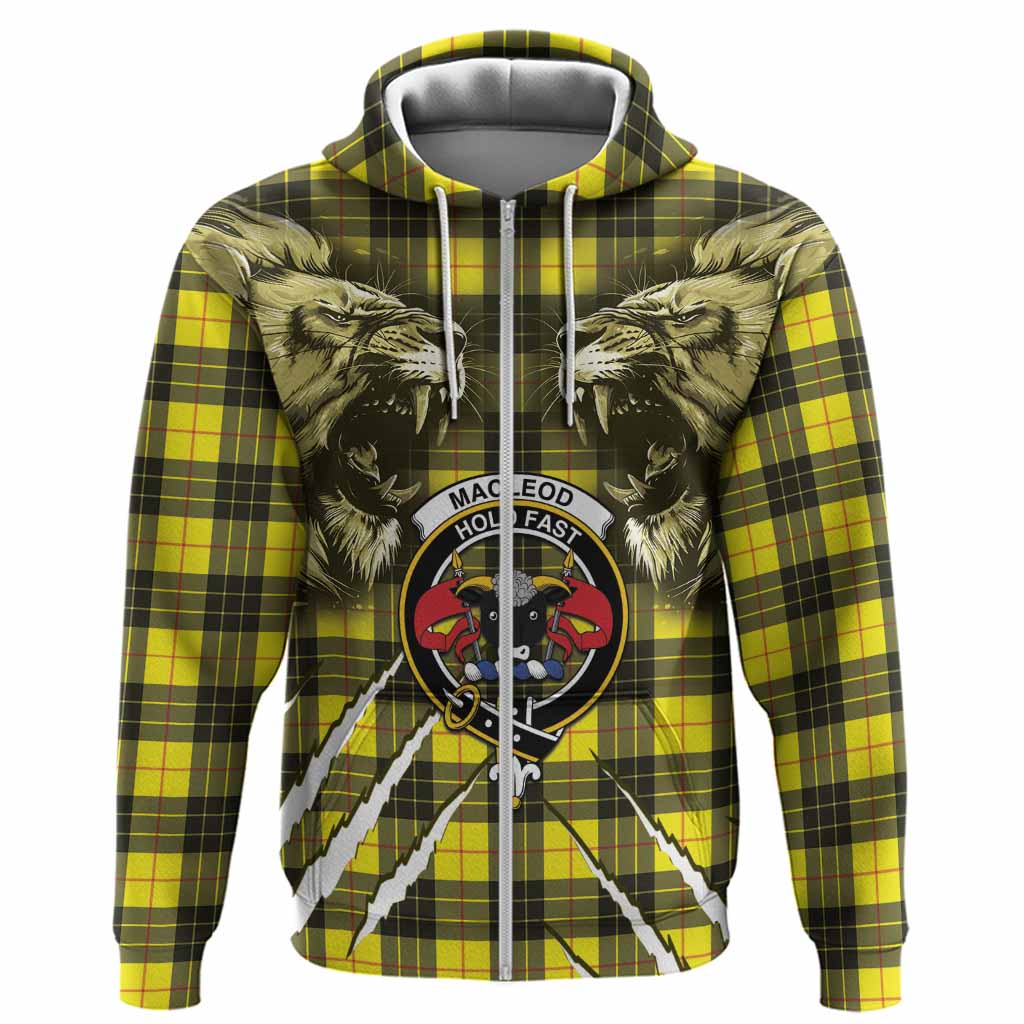 MacLeod (McLeod) Tartan Crest Hoodie Ferocious Lion Style