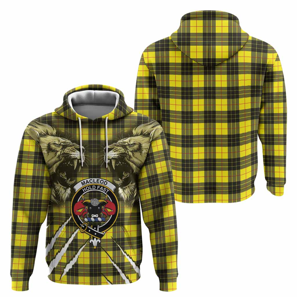 MacLeod (McLeod) Tartan Crest Hoodie Ferocious Lion Style