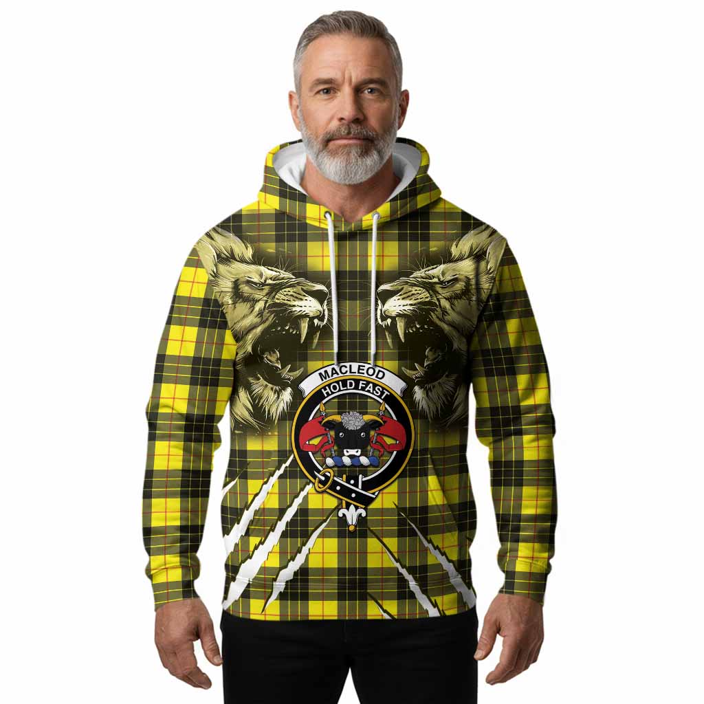 MacLeod (McLeod) Tartan Crest Hoodie Ferocious Lion Style