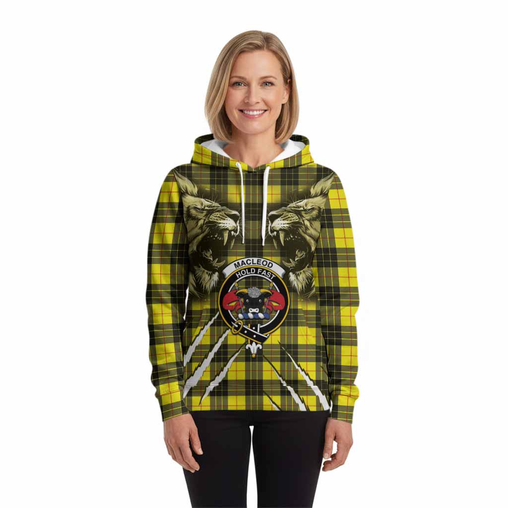 MacLeod (McLeod) Tartan Crest Hoodie Ferocious Lion Style