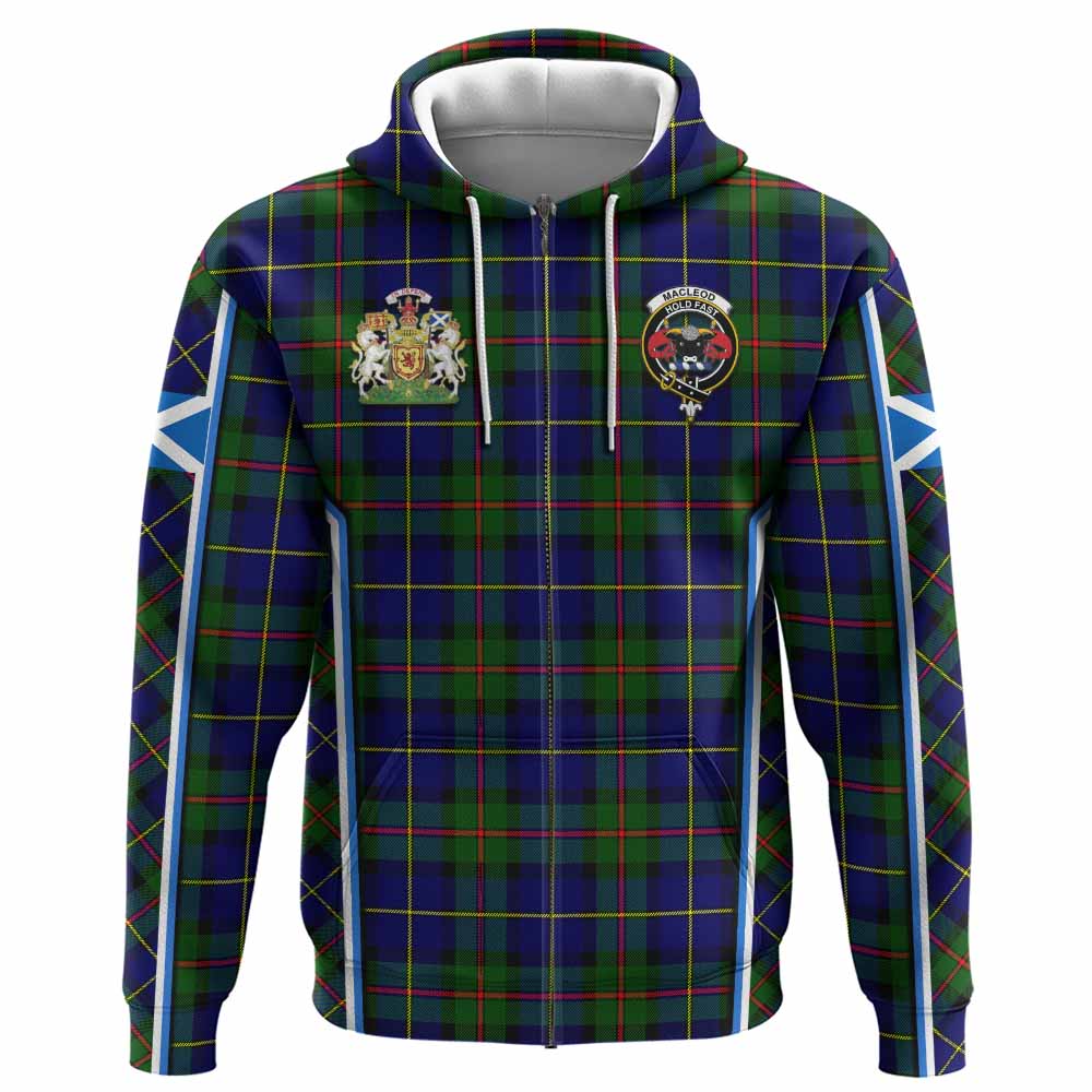MacLeod (McLeod) Tartan Crest Hoodie Scotland Coat of Arm Flag Style - Tartan Vibes Clothing