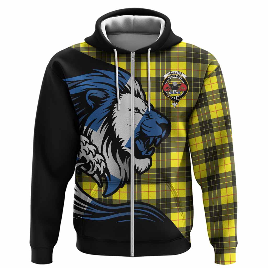 MacLeod (McLeod) Tartan Crest Hoodie Scottish Golden Lions Wave Flow