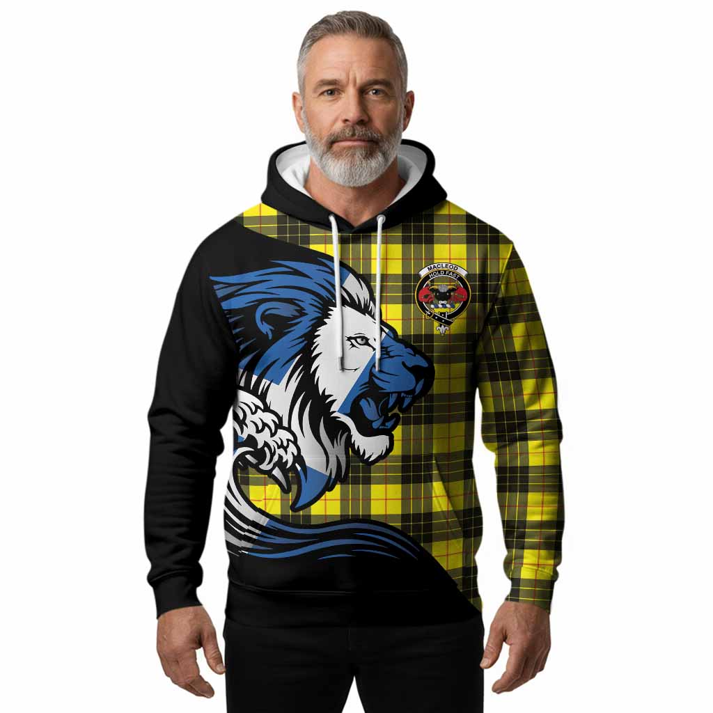 MacLeod (McLeod) Tartan Crest Hoodie Scottish Golden Lions Wave Flow