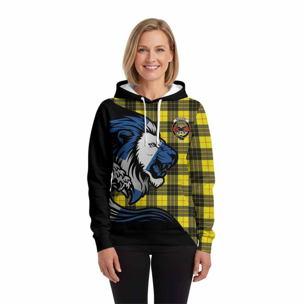 MacLeod (McLeod) Tartan Crest Hoodie Scottish Golden Lions Wave Flow