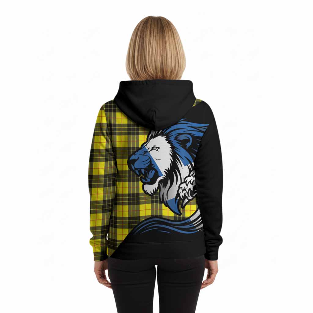 MacLeod (McLeod) Tartan Crest Hoodie Scottish Golden Lions Wave Flow